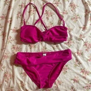 hot pink bikini set